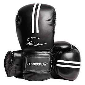 Боксерські рукавиці PowerPlay 3016 Contender Чорно-Білі 12 унцій