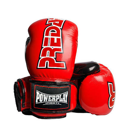 Боксерські рукавиці PowerPlay 3017 Predator Червоні карбон 10 унцій, фото 2