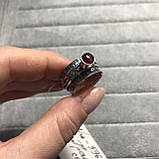Гранат кільце спиннер з гранатом в сріблі 18 розмір Індія, фото 4
