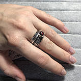 Гранат кільце спиннер з гранатом в сріблі 18 розмір Індія, фото 2