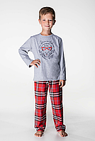 Новогодняя хлопковая пижама для мальчика Wiktoria 1106/1 серия Family look