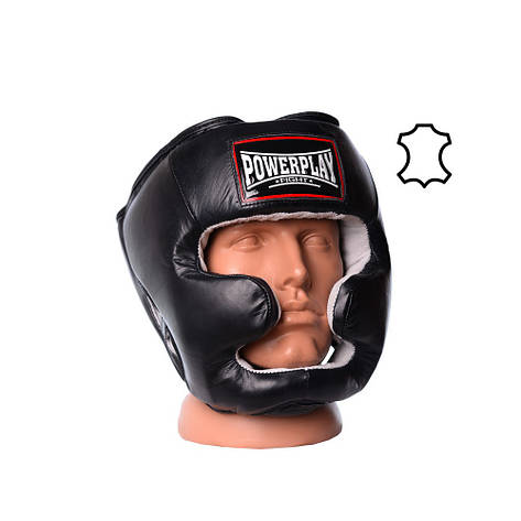 Боксерський шолом тренувальний PowerPlay 3065 Чорний L/XL, фото 1