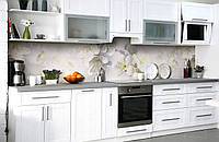 60х250 см, Фартук на кухню самоклейка, самоклейка на стену, наклейки на кухню Белые Цветы Вишни