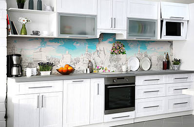 60х250 см Кухонний фартух ПВХ, клеюча плівка для кухні, скіналі фартухи стінові панелі для кухні 102139424-413