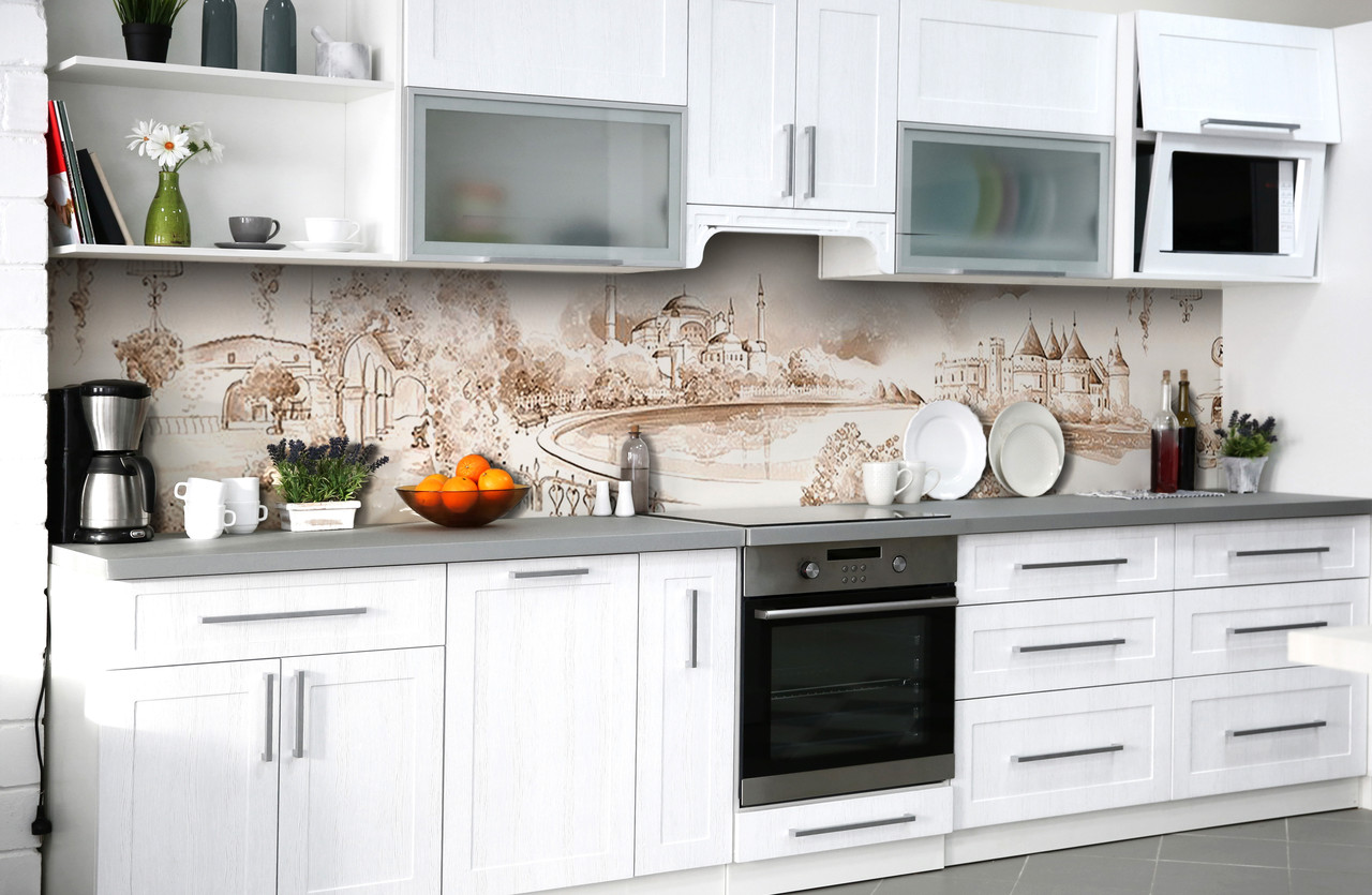 60х250 см Кухонний фартух ПВХ, клеюча плівка для кухні, скіналі фартухи стінові панелі для кухні 102139424-414