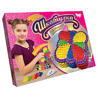 Шкатулка своїми руками Блискуча мозаїка SHR-01-2 для оформлення інтер'єру Рожевий