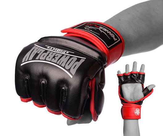 Рукавиці для MMA PowerPlay 3058 Чорно-Червоні L, фото 1
