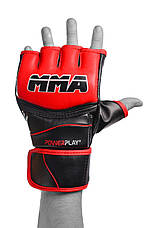 Рукавиці для MMA PowerPlay 3055 Червоно-Чорні M, фото 6