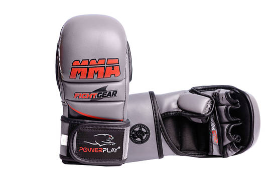 Рукавички для MMA PowerPlay 3026 Сірі S, фото 1