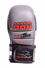 Рукавички для MMA PowerPlay 3026 Сірі S, фото 3