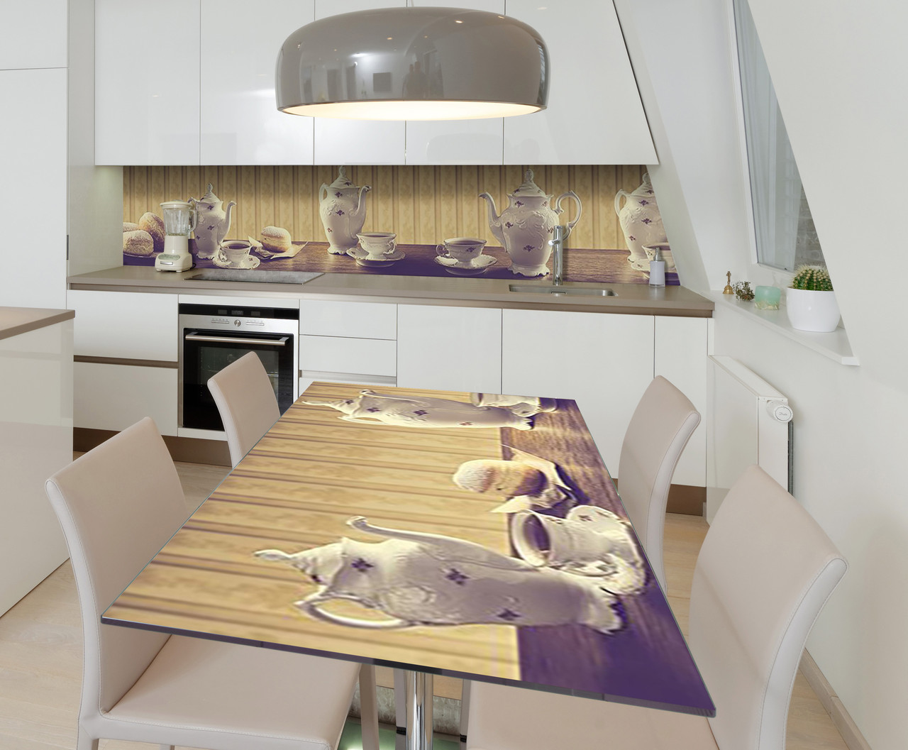 65х120 см Наклейка для кухонного столу, плівка для кухонних меблів, наклейки на кухню, кухонні наклейки, плівка пвх Z181657/1st, фото 1