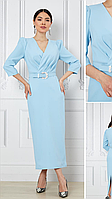 Элегантное нарядное платье голубого цвета