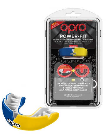 Капа OPRO Power-Fit Hi-Tech Self-Fitting Blue/Yellow (art002293007), фото 1