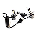 Комплект LED ламп Т8 PRO H4 55 W 9-32V CANBUS 5500 K радіатор з вентилятором (діод 3570 50mk), фото 2