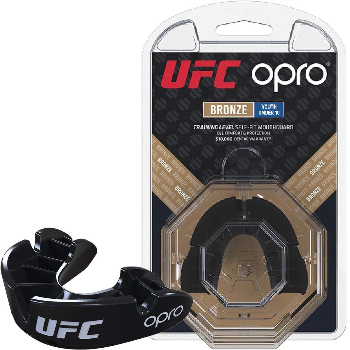 Капа боксерська OPRO Junior Bronze UFC Hologram Black (art.002264001)