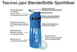 Шейкер спортивний (пляшка) BlenderBottle SportMixer 28oz/820ml White (Original), фото 2