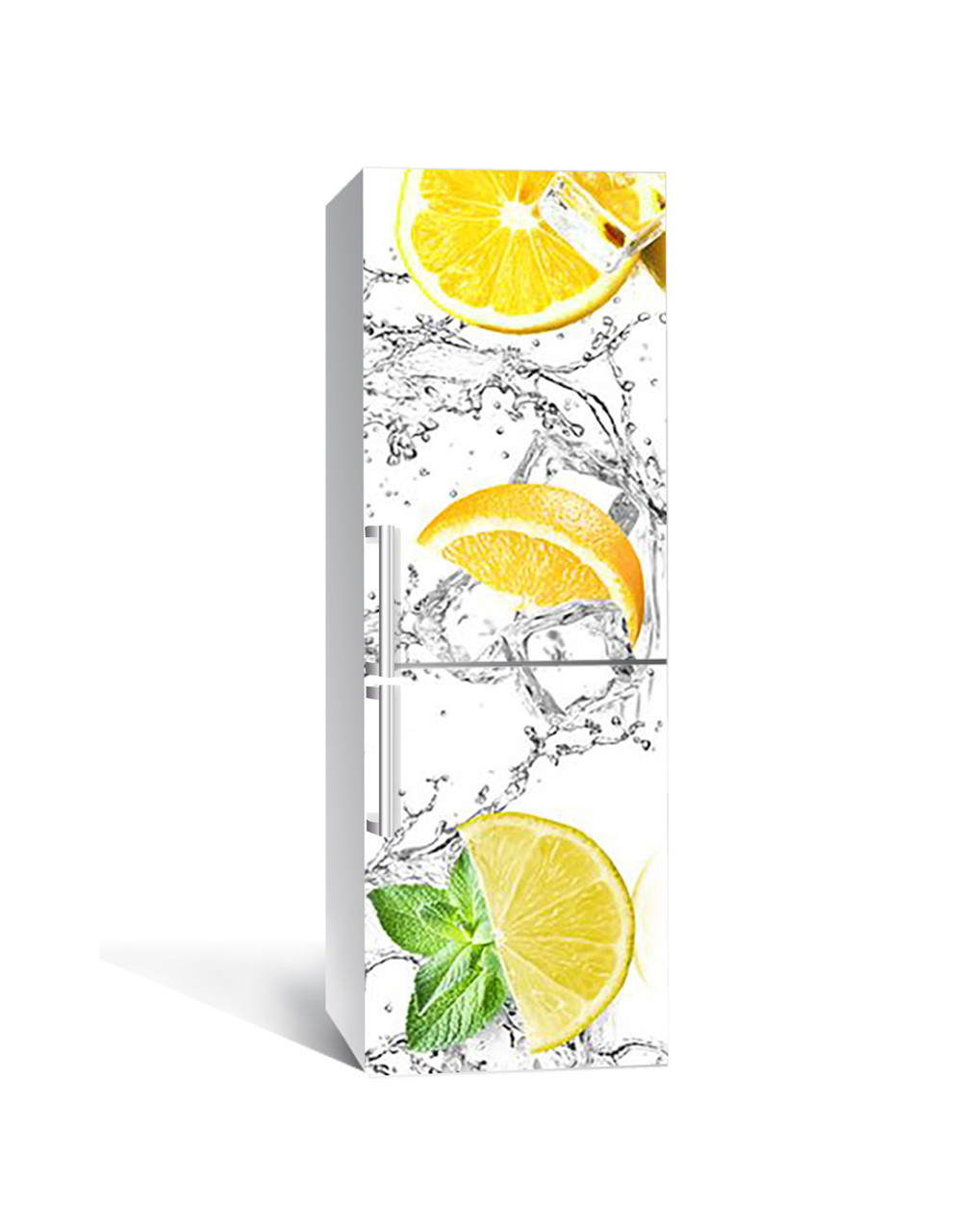 65х200 см Плівка самоклеюча для холодильника, декор холодильника, шпалери для холодильника Часточка Лимона, фото 1