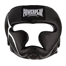 Боксерський шолом тренувальний PowerPlay 3066 PU + Amara Чорний XL, фото 3