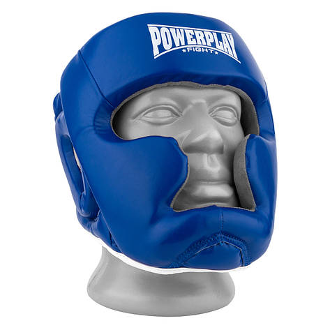 Боксерський шолом тренувальний PowerPlay 3068 PU + Amara Синьо-Білий S, фото 1