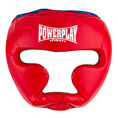 Боксерський шолом тренувальний PowerPlay 3068 PU + Amara Червоно-Синій XS, фото 6