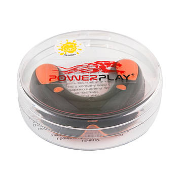 Капа боксерська PowerPlay 3315 SR Оранжево-Чорна зі смаком лемона, фото 3