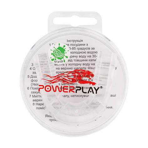 Капа боксерська PowerPlay 3306 JR Прозора зі смаком м'яти, фото 1