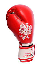 Боксерські рукавички PowerPlay 3021-2 Poland Червоно-білі 10 унцій, фото 4