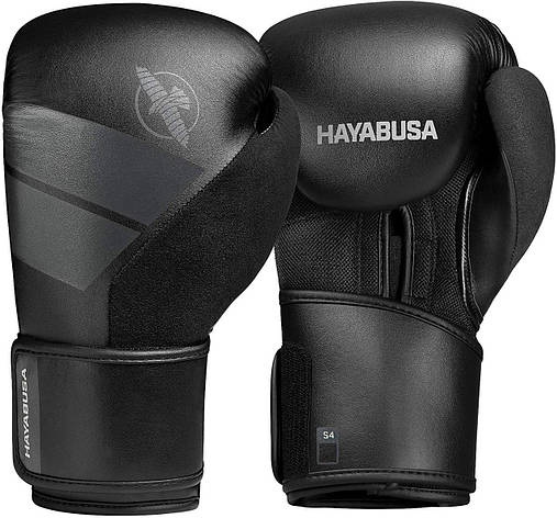Боксерські рукавиці Hayabusa S4 - Чорні 12oz (Original) Шкіра, фото 1