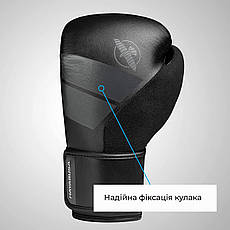 Боксерські рукавиці Hayabusa S4 - Чорні 12oz (Original) Шкіра, фото 4