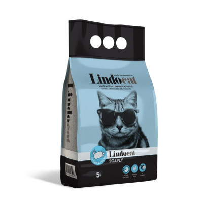 Наповнювач бентонітовий Lindocat (Ліндокет) Soaply з ароматом мила дрібна гранула 5 л, фото 1