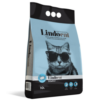 Наповнювач бентонітовий Lindocat (Ліндокет) Soaply з ароматом мила дрібна гранула 10 л, фото 1