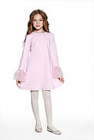 Підліткова молодіжна ошатна сукня на дівчинку Lukas рожева з довгим рукавом розміри 164 170