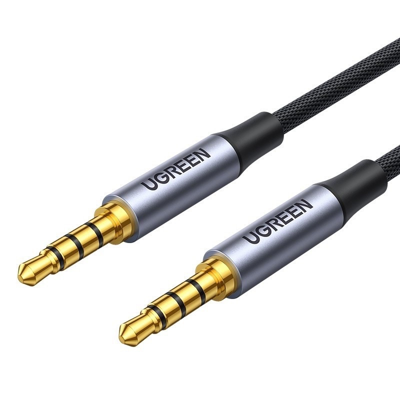 Кабель аудіо UGREEN 4 pin TRRS 3.5 mm Hi-Fi професійний AUX 1.5M Black (AV183)