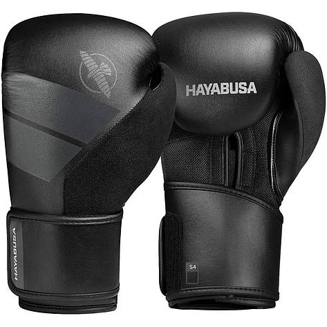 Боксерські рукавиці Hayabusa S4 - Чорні 14oz (Original) Шкіра, фото 1