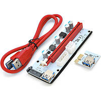 USB райзер 6-pin,Version 008S(23150) pci-e x1 под видеокарту для GPU майнинга (PCI-Ex x1 to x16 4-pin/6-pin/sata,Version 008s 270,