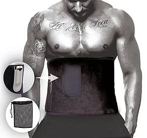 Пояс для схуднення PowerPlay 4301 (100*30 см) + кишеня для смартфона Чорний