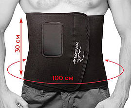 Пояс для схуднення PowerPlay 4301 (100*30 см) + кишеня для смартфона Чорний, фото 2