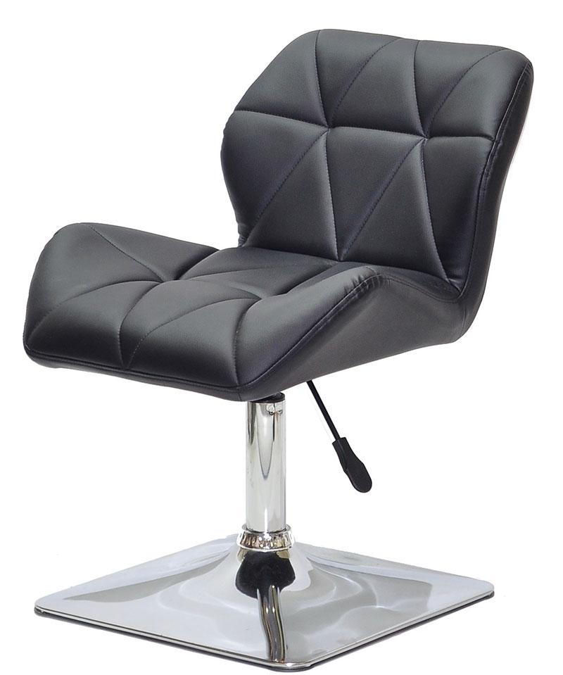 Поворотний стілець Paris 4 CH-BASE чорний шкірозамінник, на квадратній хромованій опорі, фото 1