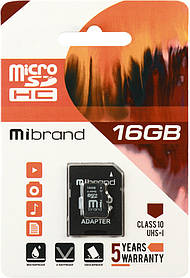 Micro SD 16GB/10 class Mibrand