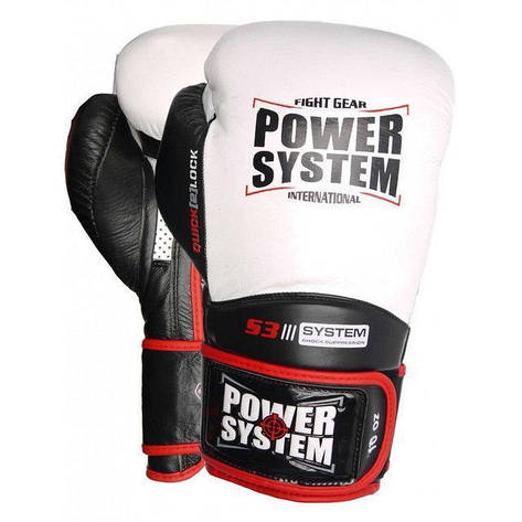 Боксерські рукавиці Power System PS 5004 Impact White 16 унцій, фото 1