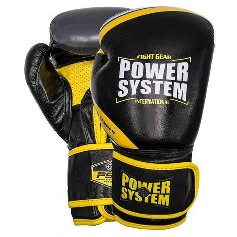 Боксерські рукавиці Power System PS 5005 Black/Yellow 16 унцій, фото 1