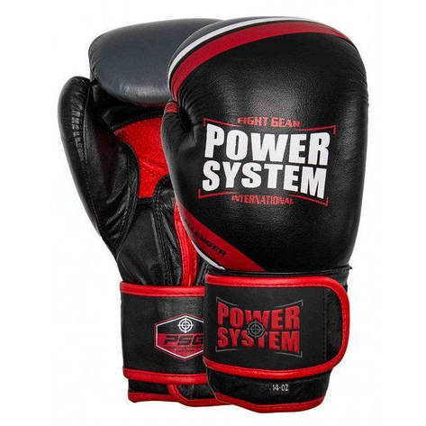 Боксерські рукавиці Power System PS 5005 Challenger Black/Red 12 унцій, фото 1