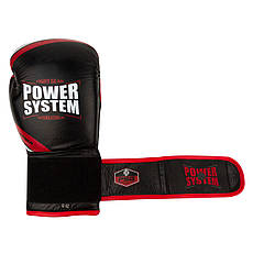 Боксерські рукавиці Power System PS 5005 Challenger Black/Red 12 унцій, фото 5