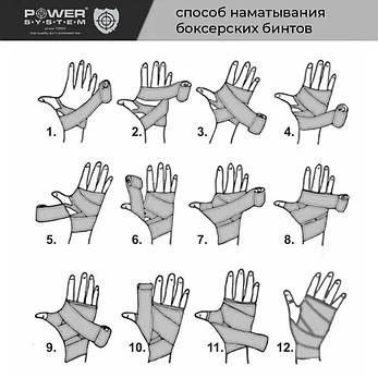 Бинти для боксу Power System PS-3404 Blue (4 м), фото 3