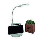 Настільний світильник світлодіодний LED із дзеркалом та підставка для телефону YW9071 М'ятний Лампа настільна, фото 6