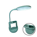 Настільний світильник світлодіодний LED із дзеркалом та підставка для телефону YW9071 М'ятний Лампа настільна, фото 4