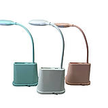 Настільний світильник світлодіодний LED із дзеркалом та підставка для телефону YW9071 М'ятний Лампа настільна, фото 9