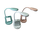 Настільний світильник світлодіодний LED із дзеркалом та підставка для телефону YW9071 М'ятний Лампа настільна, фото 8