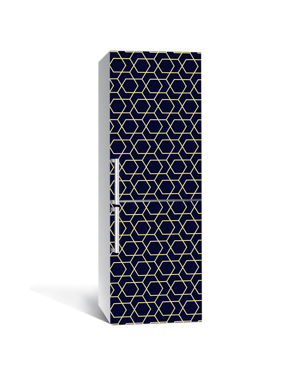 65х200 см Плівка самоклеюча для холодильника, декор холодильника, шпалери для холодильника Золота геометрія, фото 1