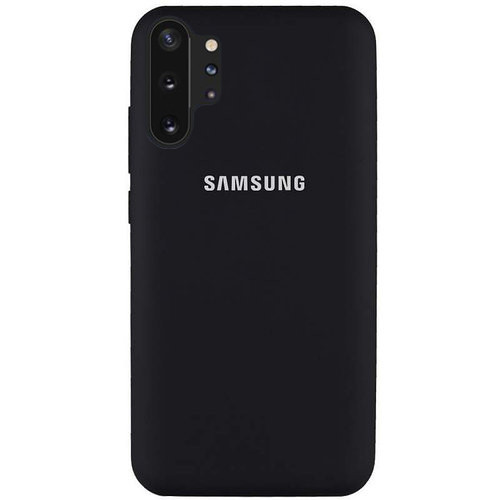 Чохол Silicone case для Samsung Premium Note 10 Plus Black (03) чорний, фото 1